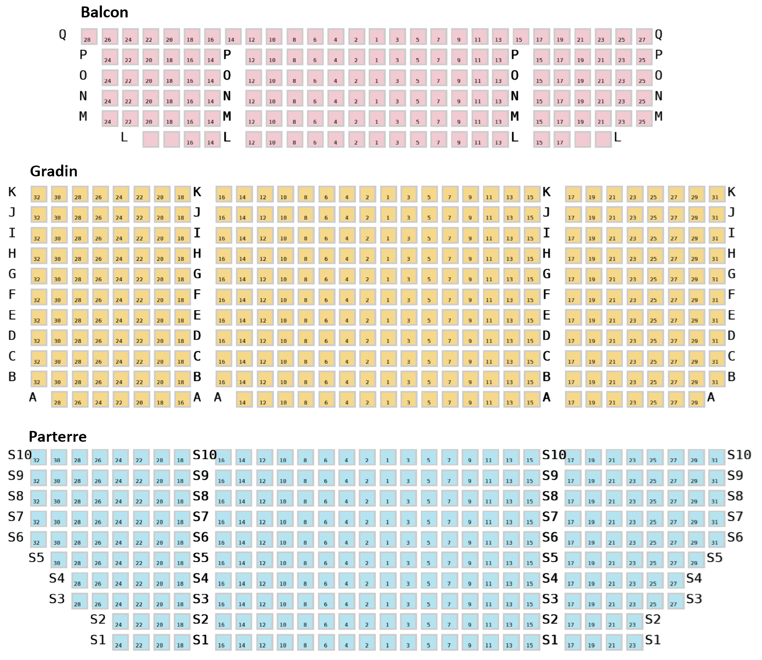 Seat map for undefined